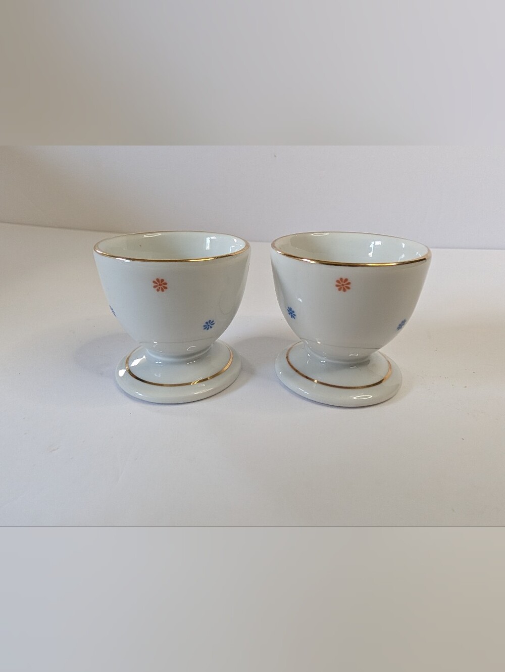 Vintage MCM Atomic Seltmann Weiden Bavarian Pair of Egg Cups Whimsical